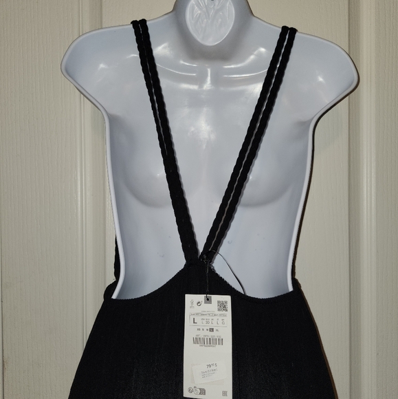 Zara Black Flowy Wide Leg Palazzo Jumper Size L - Picture 10 of 14